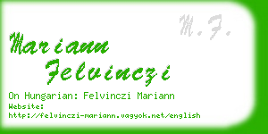 mariann felvinczi business card